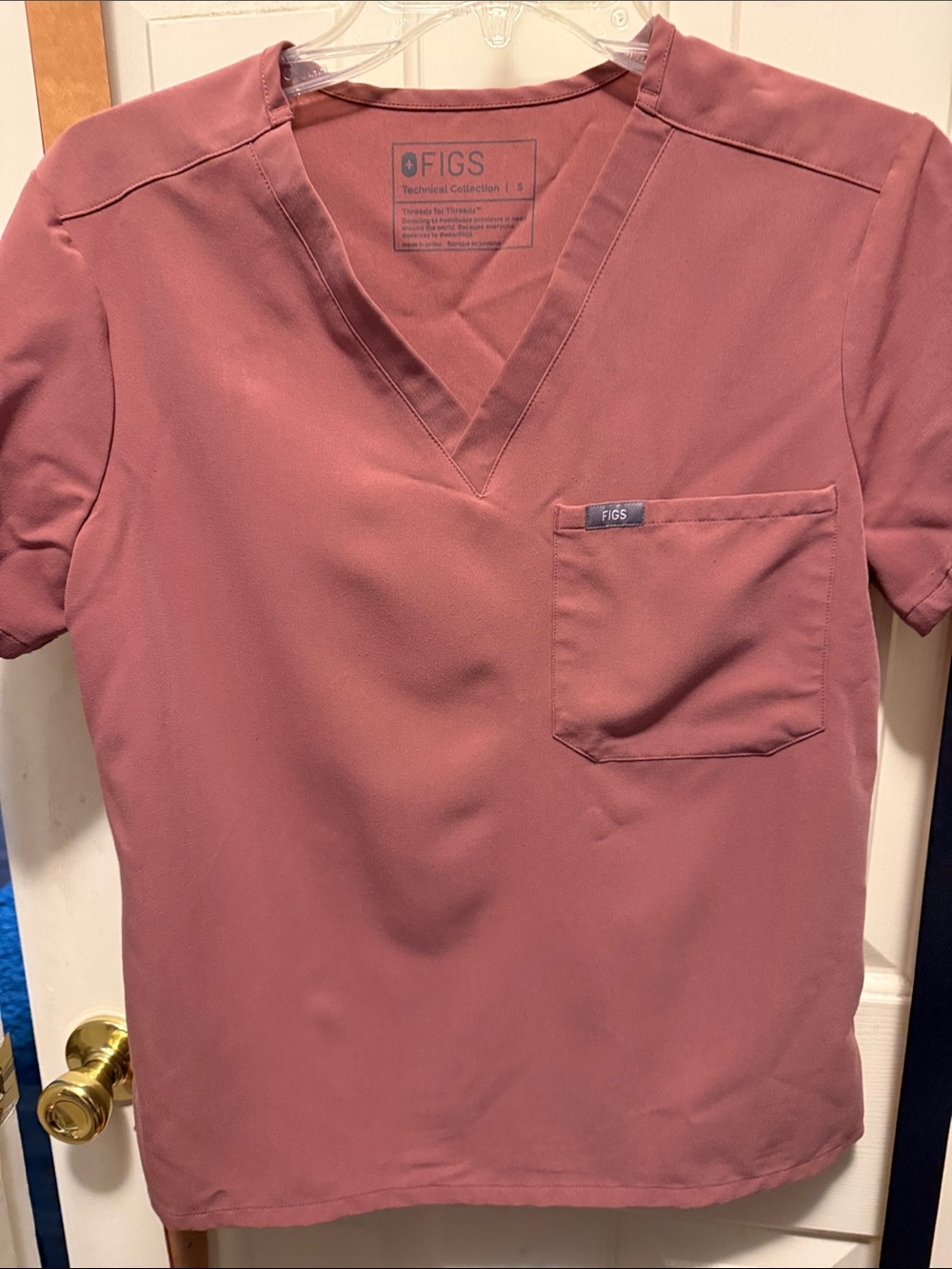 Figs Dusty Rose Scrub Top and Jogger Pants